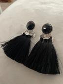 Boucle d’oreille coeur noire/argent neuves