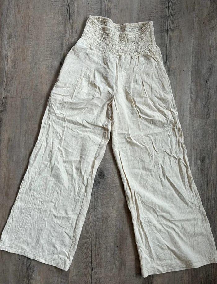 Pantalon large crème taille unique (36/38/40/42) 💖 - photo numéro 3