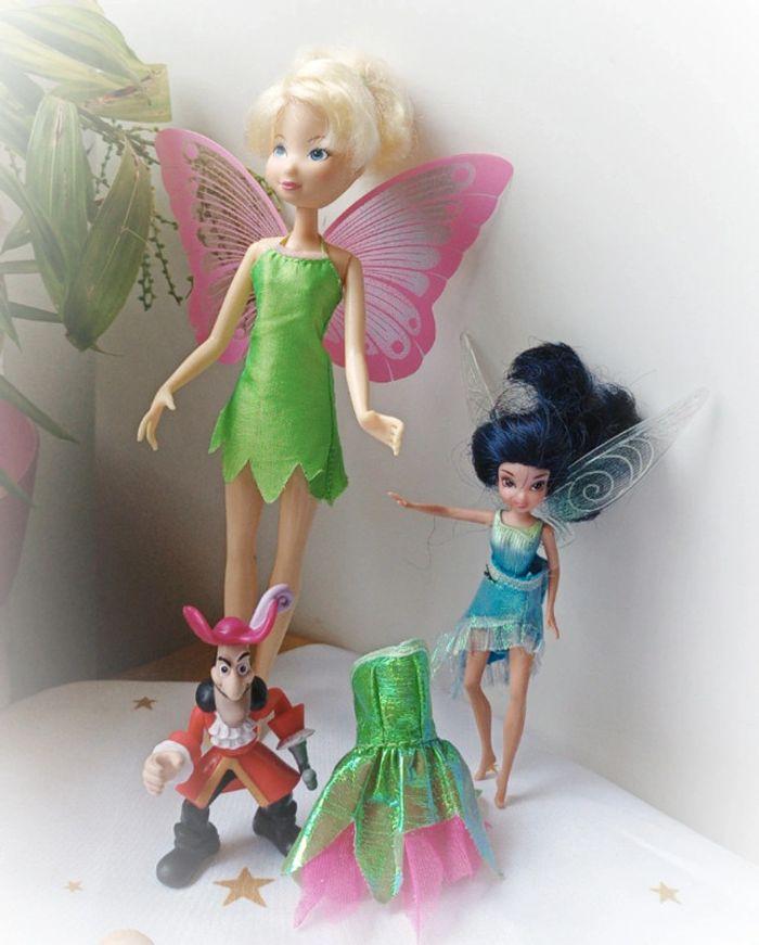 Disney poupée flexible mannequin doll tinkerbell tinker fée clochette capitaine hook silvermist - photo numéro 1