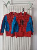 Lot gilets marvel spiderman 8an jumeaux