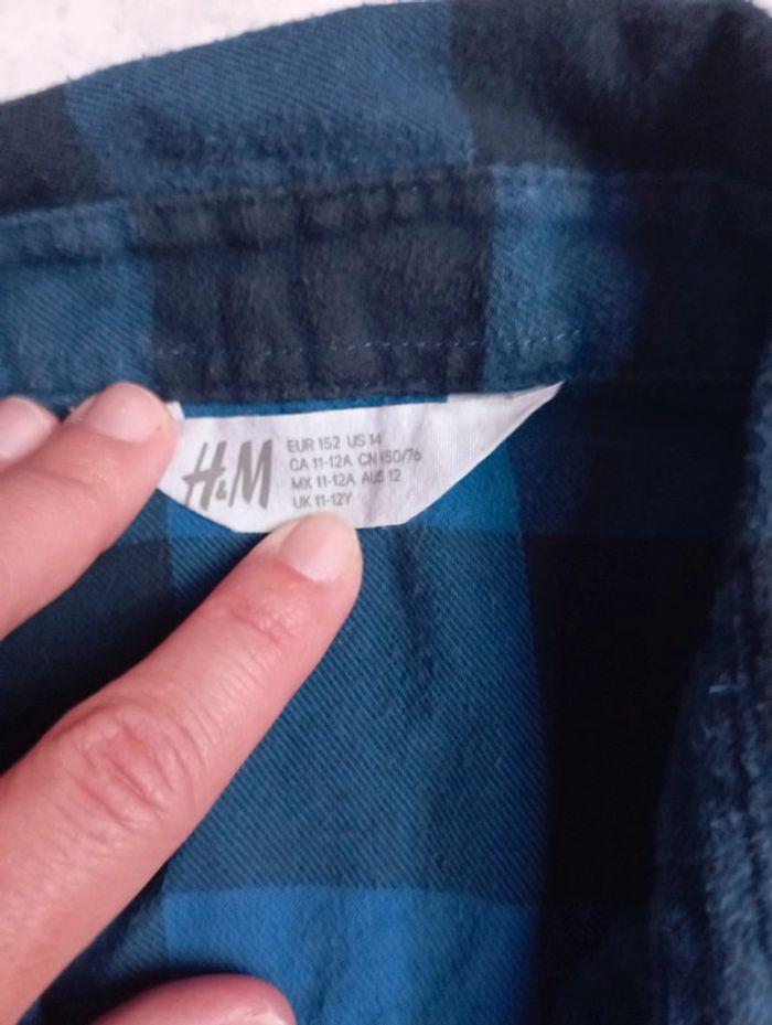 Chemise manches longues à carreaux H&M 12 ans - photo numéro 2