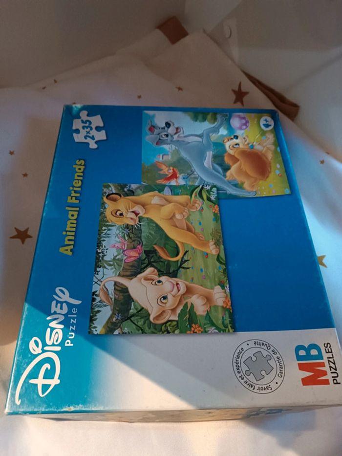 Puzzle Disney MB 35 pièces X2 Simba nala roi lion king belle clochard beauty hobo animal Friends - photo numéro 7