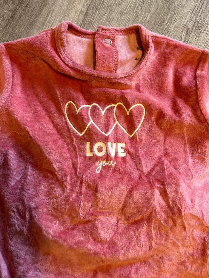 Pyjama velours « love you » 9 mois - photo numéro 2