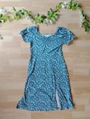 Robe verte fleurie Fille 11-12 ans