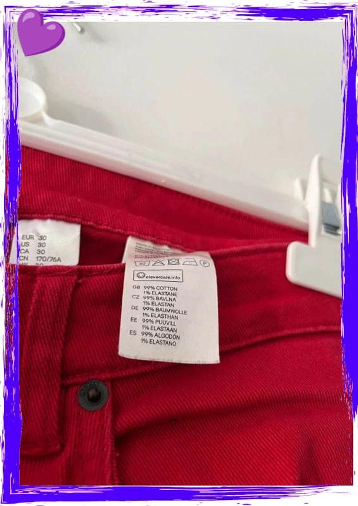 Pantalon rouge H&M - Taille 30 - photo numéro 4