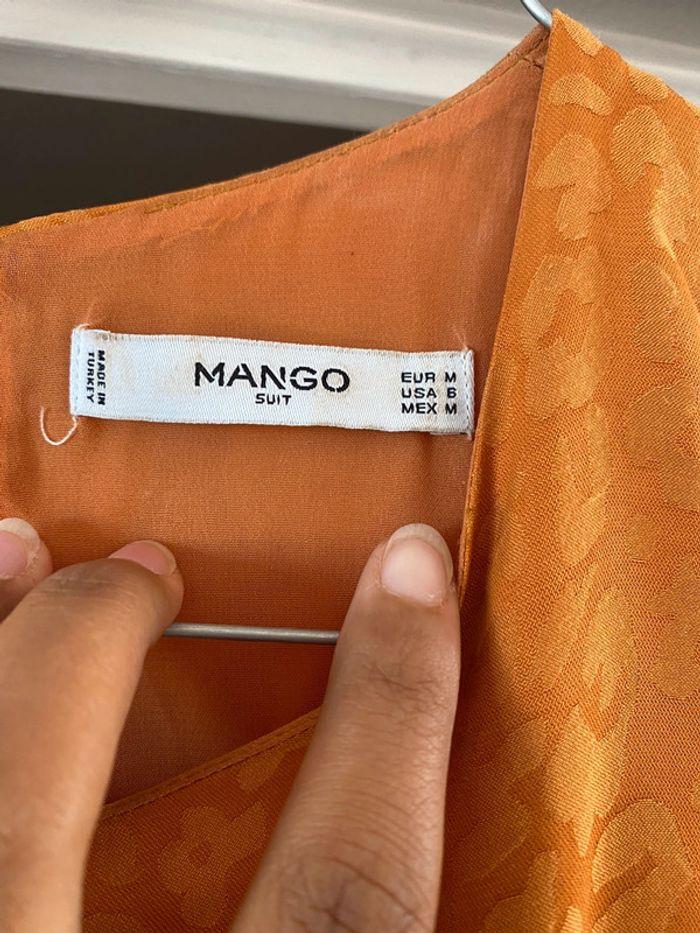 Jolie robe d'été orange, sans manche, taille M, MANGO - photo numéro 3