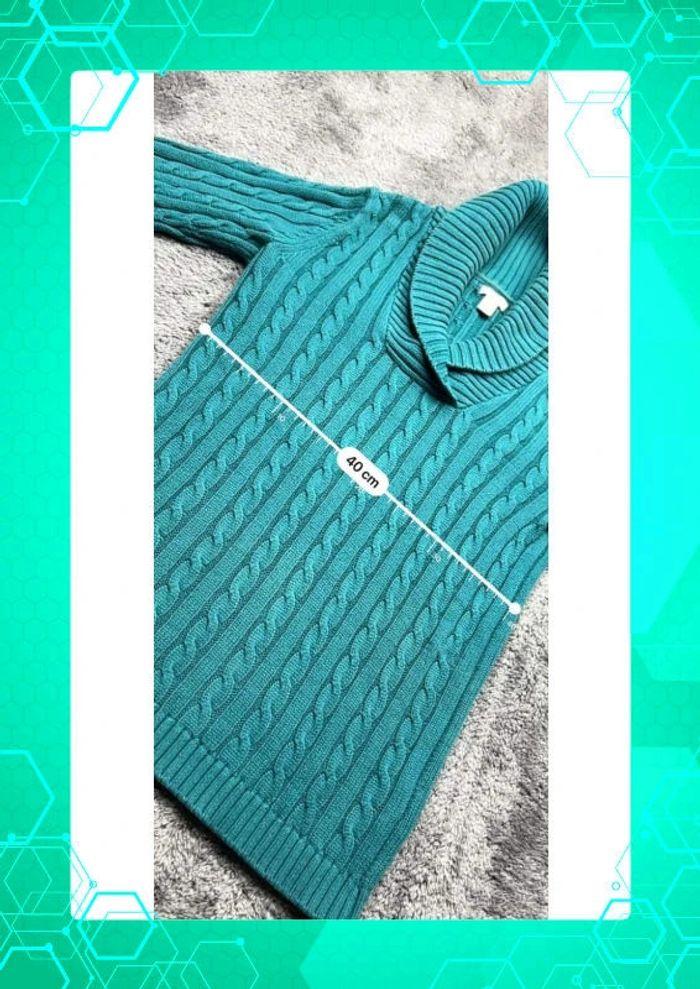 👕 Sweat torsadé L.L Bean Vintage Femme Turquoise Taille XS 👕 - photo numéro 4