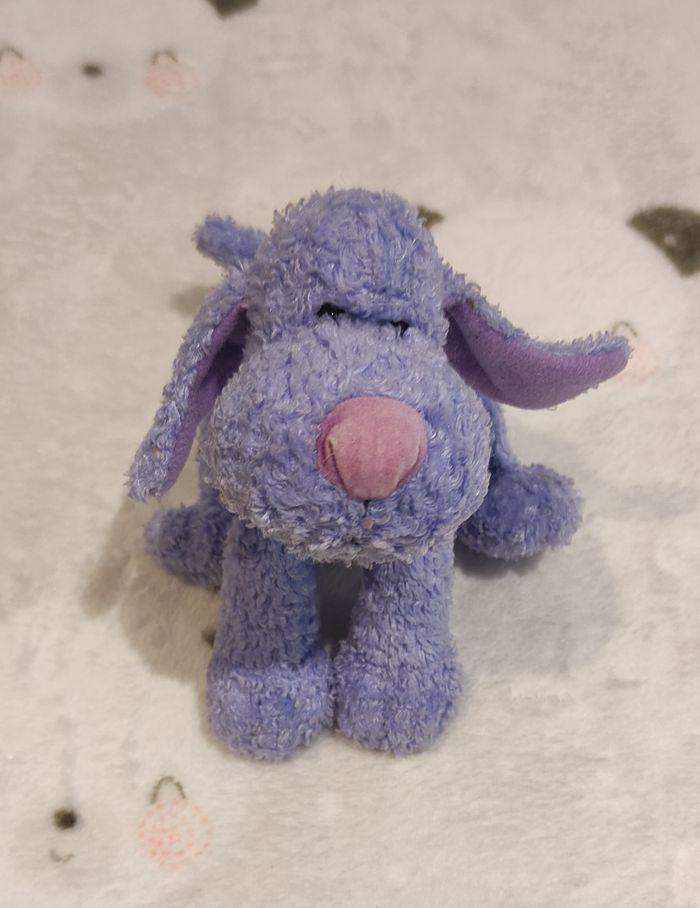 Peluche chien violet - photo numéro 1