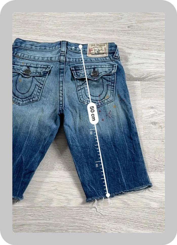 🩳 Short vintage brodé en jean True Religion Bleu Taille XS 🩳 - photo numéro 4