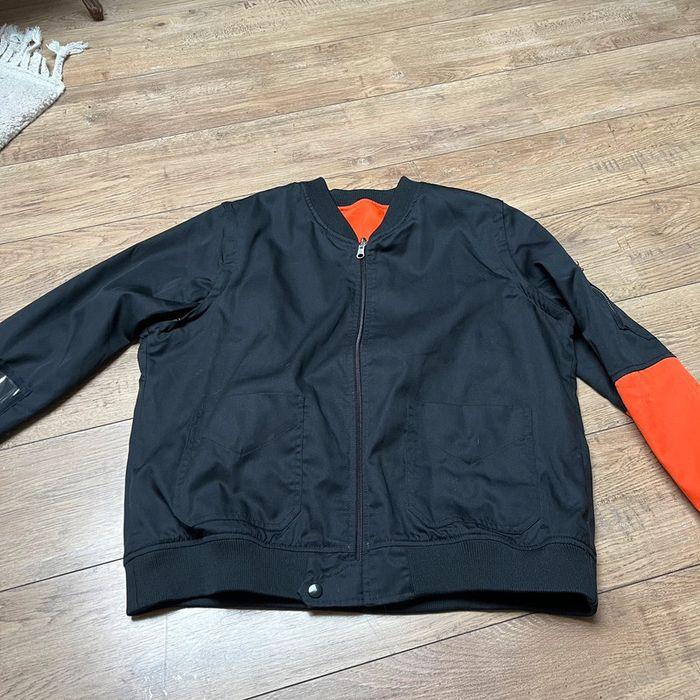 Veste Bombers, réversible, noire et orange par Louis Marie de Castelbajac taille L - photo numéro 2