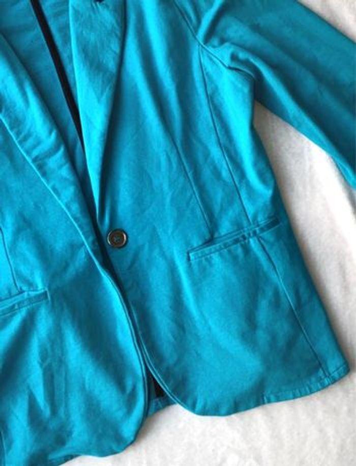 blazer veste de tailleur turquoise - photo numéro 2