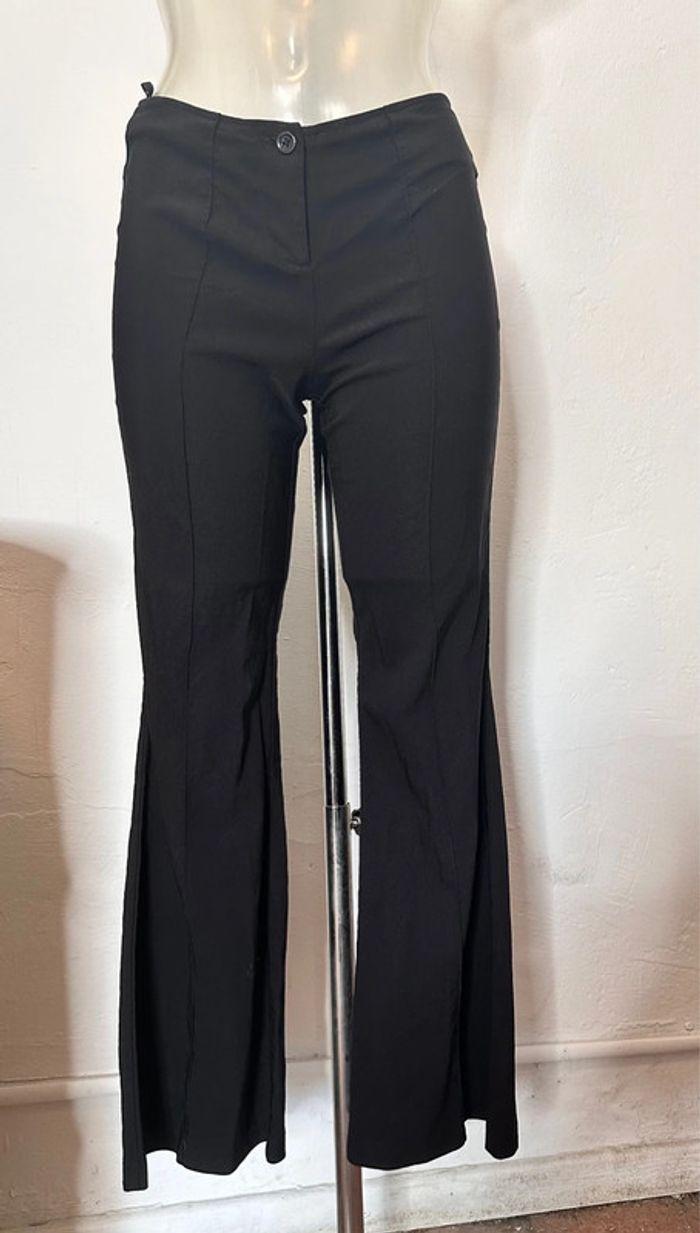 Pantalon vintage noir stretch pat’d’éph brodé taille 36 - photo numéro 2