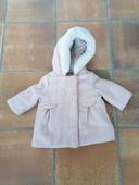 Manteau chaud capuche bébé fille rose