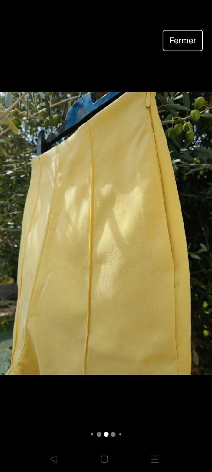 Pantalon droit ajusté jaune clair Pimkie taille 32 12 ans - photo numéro 5