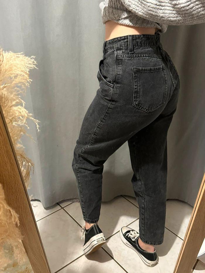 Jean boyfriend mom droit tally weijl XS noir gris - photo numéro 3