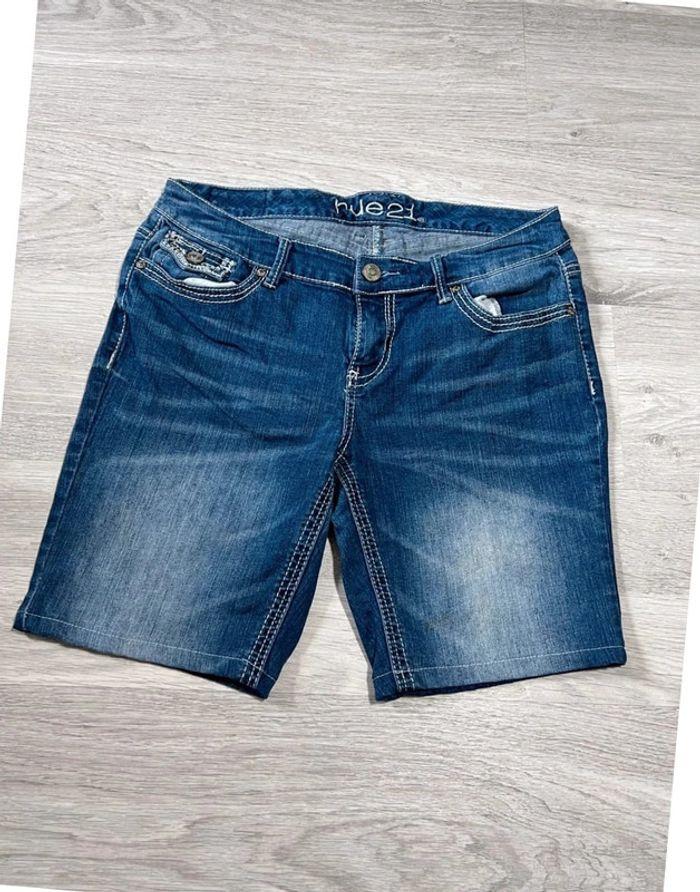 🩳 Short vintage brodé en jean  Bleu Taille S 🩳 - photo numéro 2