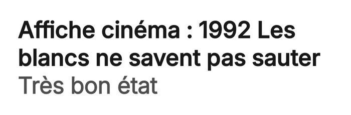 Affiche cinéma : 1992 Les blancs ne savent pas sauter - photo numéro 2