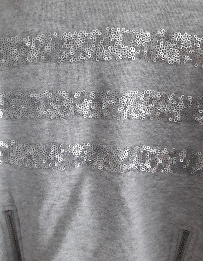 Robe sweat gris strass et noir IKKS 6 ans - photo numéro 2