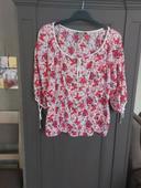 Blouse fleuri col arrondi