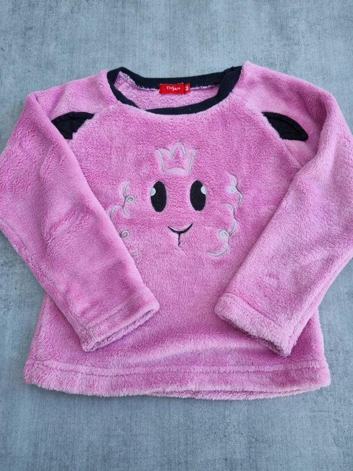 Pull polaire fille - rose et noir - 4 ans - Tissaia - photo numéro 4