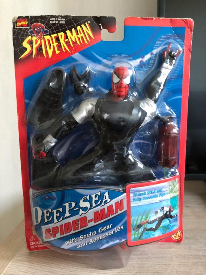 RARE 1999 Marvel Spiderman Deep Sea Spider-Man 10" Figure by Toy Biz figurine vintage - photo numéro 1