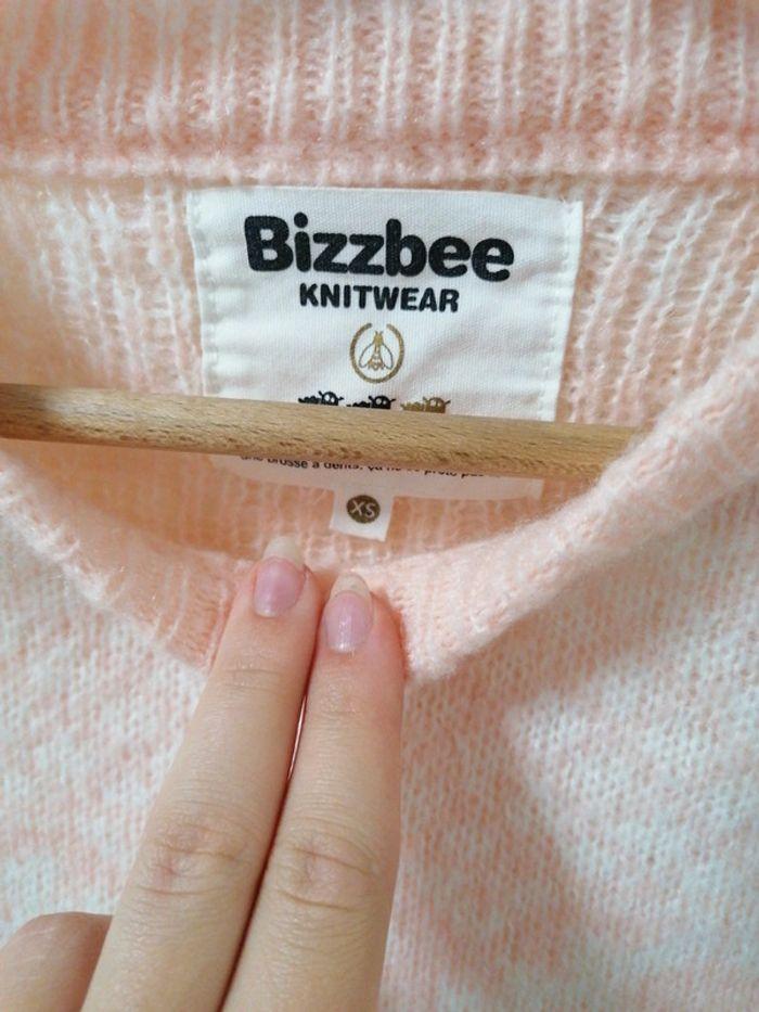 Pull Bizzbee XS rose et blanc - photo numéro 3