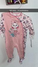 Pyjama bébé fille neuf étiquette rose  74cm 6/9mois Marie aristochat Disney Disneyland