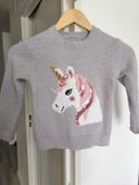 Pull gris licorne