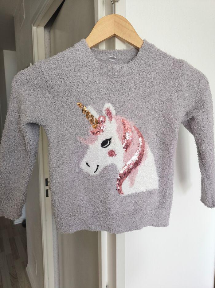 Pull gris licorne - photo numéro 1