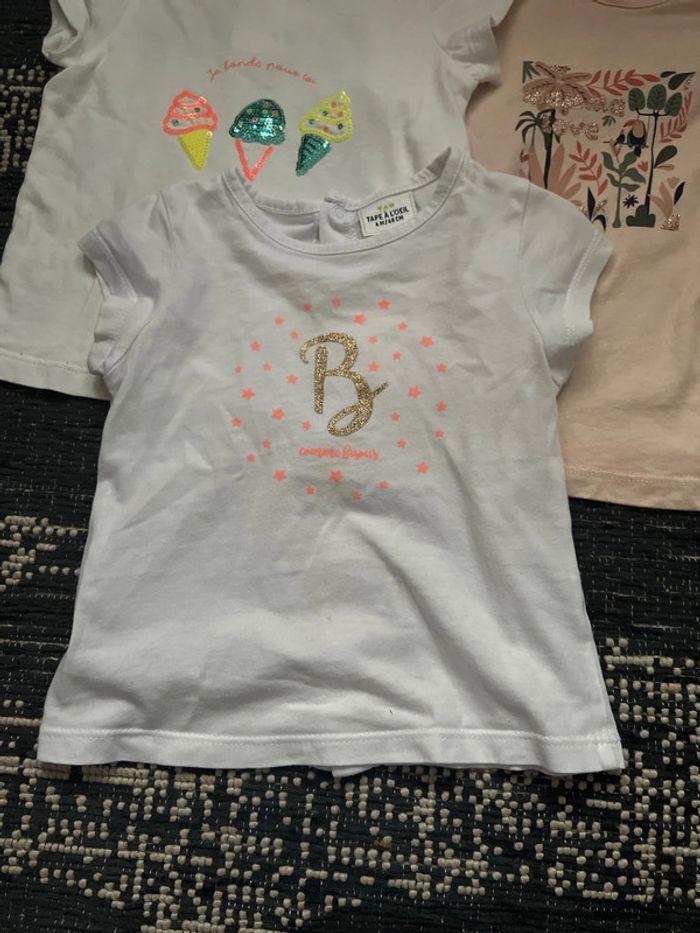 Lot 4 t-shirt bébé fille 6 mois tape à l’œil - photo numéro 4