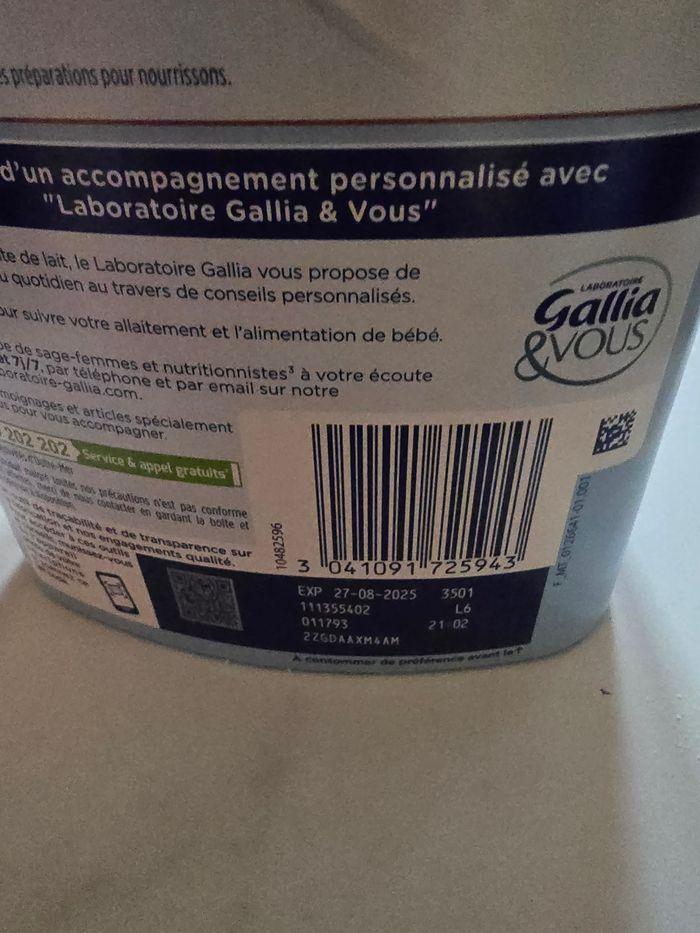 Boite de lait gallia relais 1 neuve plus j offre une seconde entamé - photo numéro 3