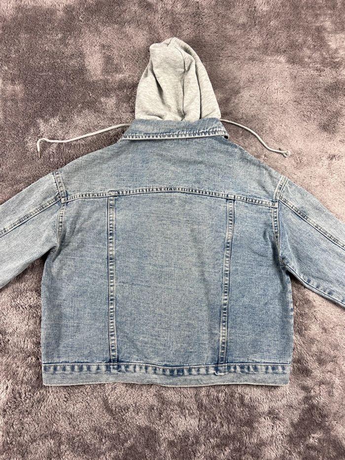 👕 Veste en Jeans avec capuche vintage y2k Bleu Clair Taille S 👕 - photo numéro 2