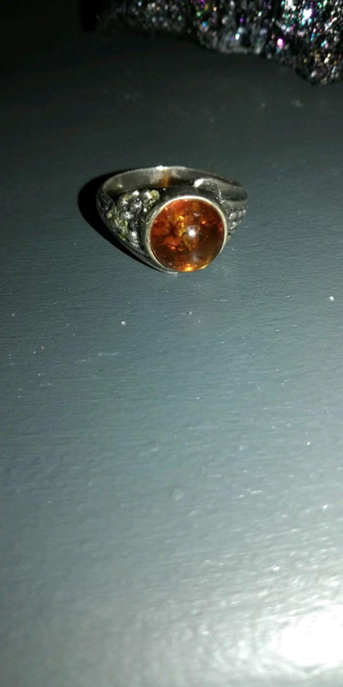 Bague argent et ambre - photo numéro 3