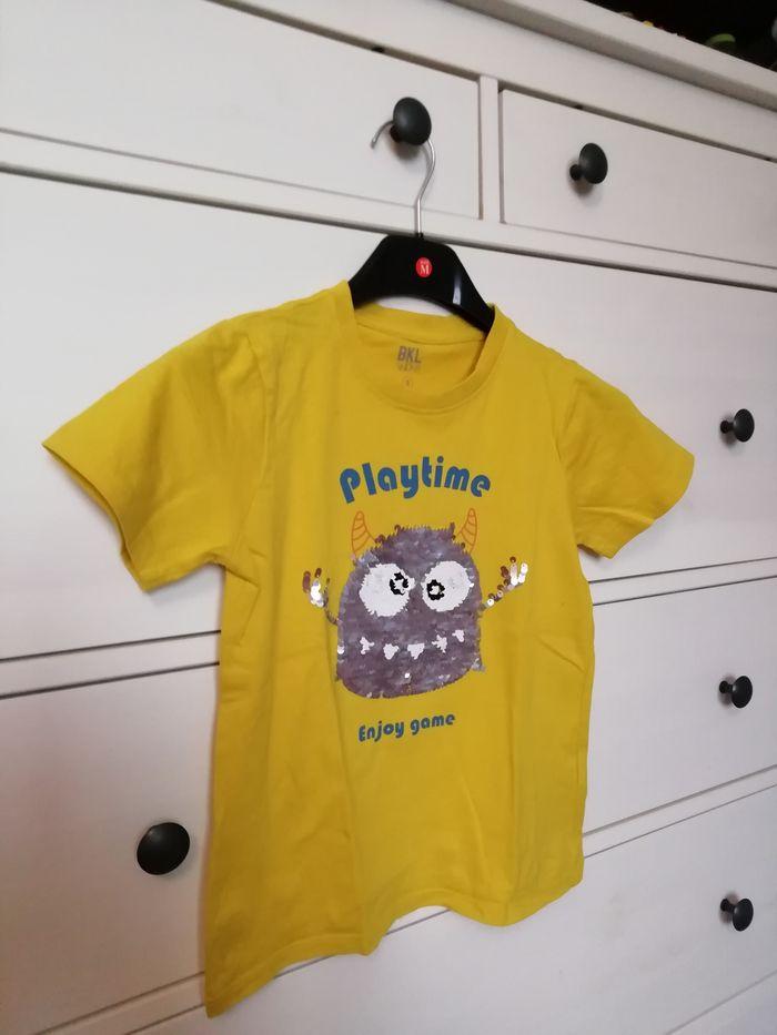 Tee-shirt jaune Playtime garçon 6 ans - photo numéro 2