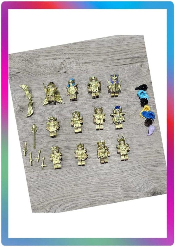 Lot de 12 minifigurines Chevaliers d'Or Saint Seiya - Les Chevaliers du Zodiaque (compatible Lego) - photo numéro 1