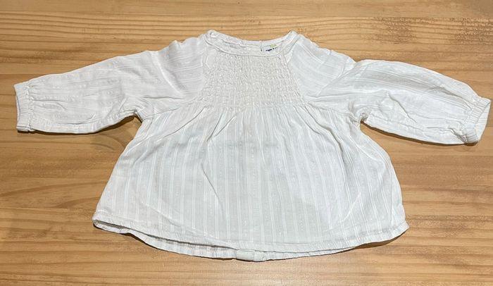 Blouse De Noël Blanche avec rayures Argentées 6mois/68cm - photo numéro 1