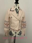 Veste perfecto similicuir rose broderie noir neuf only fashion taille S