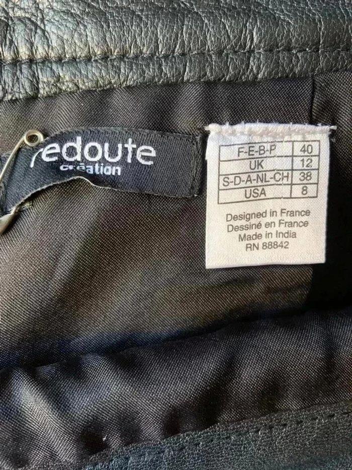 Mini jupe en cuir noire La redoute taille 40 neuve - photo numéro 4