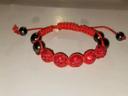 Bracelet shamballa macramé rouge