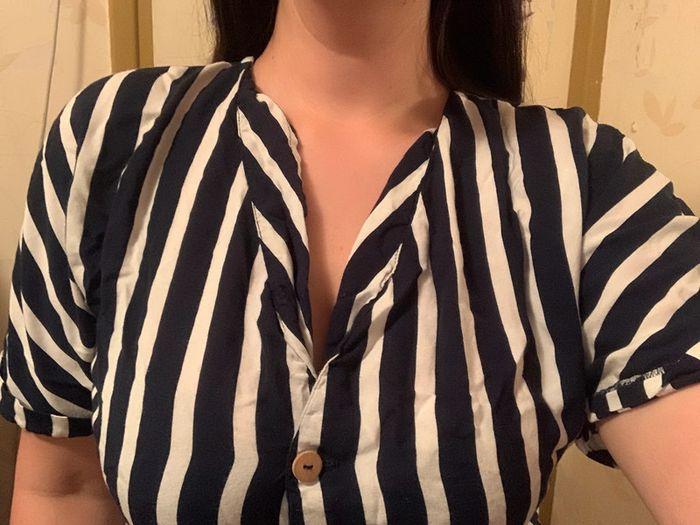 Robe chemise à rayures bleu et blanc - photo numéro 5