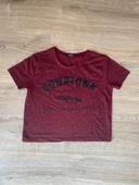 T-shirt Jennyfer taille xs 34 rouge Bordeaux