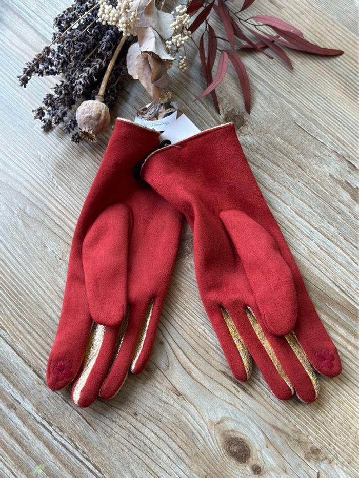 Gants en velours suédine rouge neufs - Eldorada - photo numéro 6