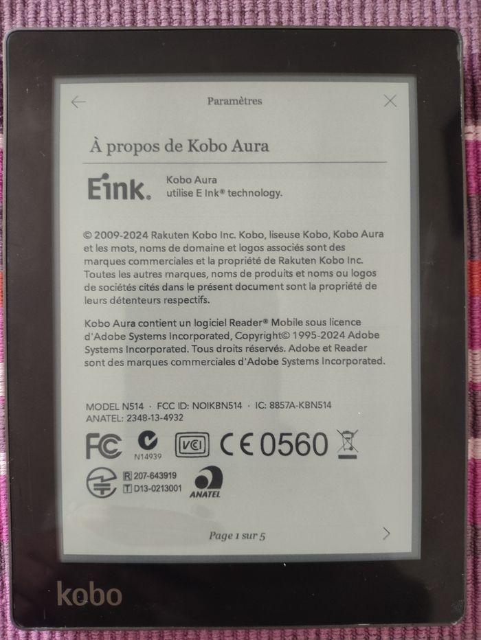 Liseuse Kobo aura n514 rose - photo numéro 1