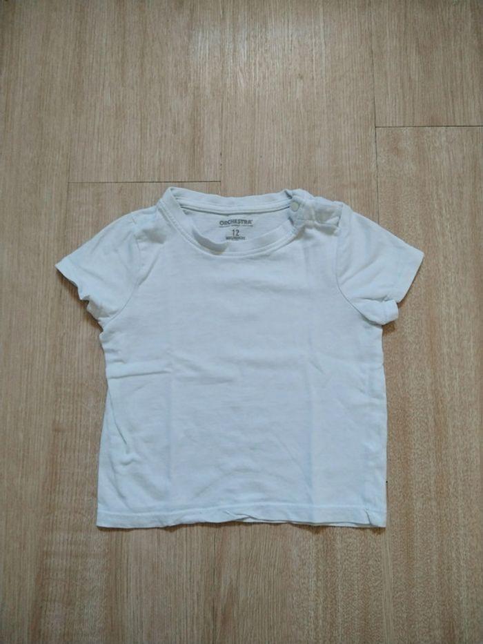 T shirt uni blanc 12 mois - photo numéro 1