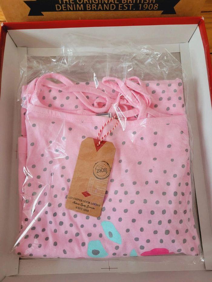 Neuf robe moulante chemise de nuit rose XL / 42 Lee Cooper fleurs liquette pyjama - photo numéro 2