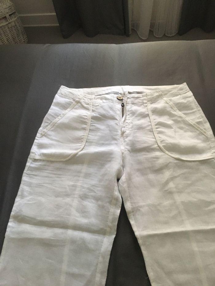 Pantalon blanc lin - photo numéro 2