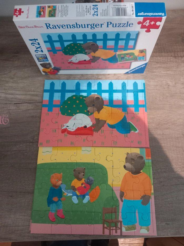 2 puzzles 24 pièces Petit ours brun Ravensburger - photo numéro 1