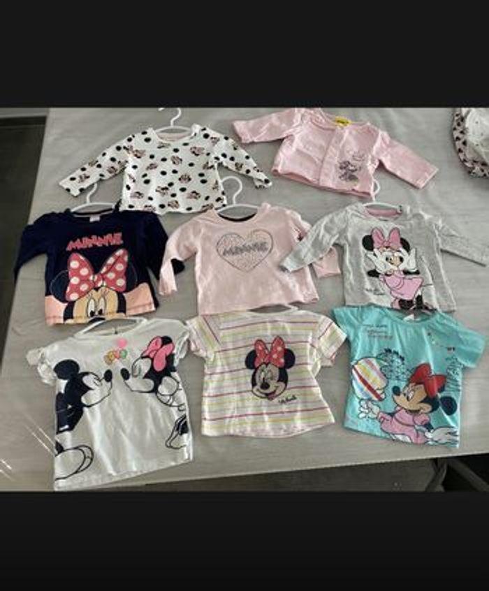 Lot 8 t-shirt/gilet Minnie Disney bébé fille 3 mois - photo numéro 1