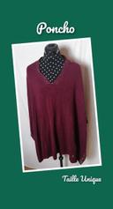 Poncho / cape / pull léger bordeaux strass Neuf