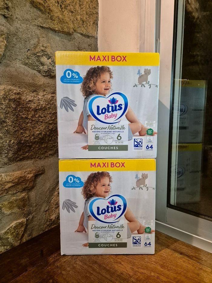 Lot 2 cartons Lotus Baby Taille 6 : 128 Couches - photo numéro 2